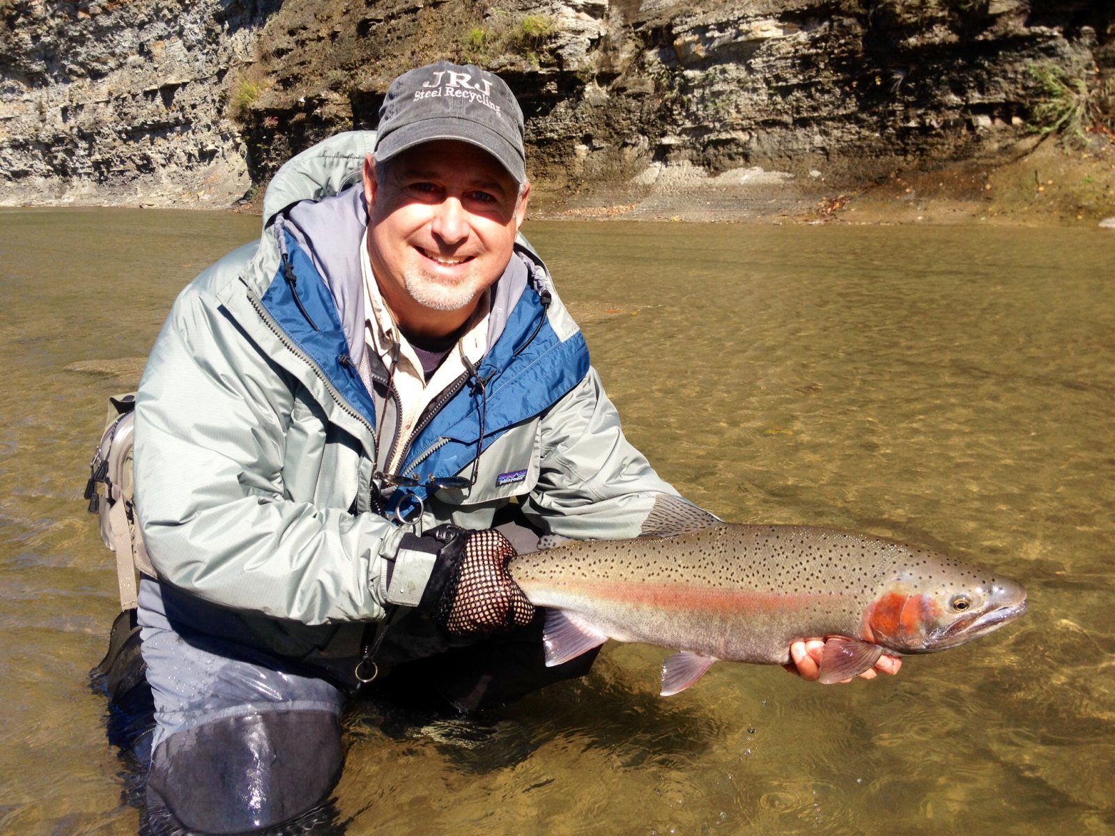 Steelhead fishing in Cattaraugus Creek in Otto, NY